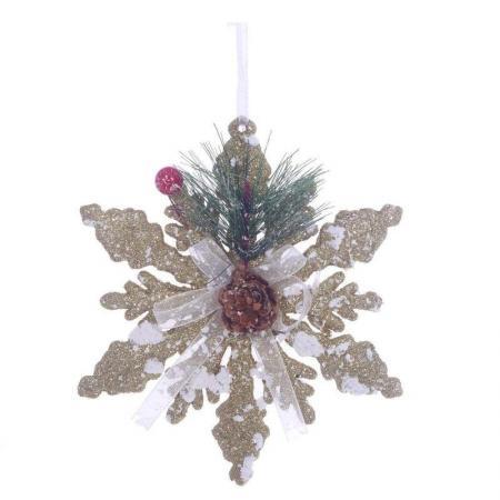 Новогоднее украшение Remeco Collection Снежинка пластик разноцветная (диаметр 12 см)